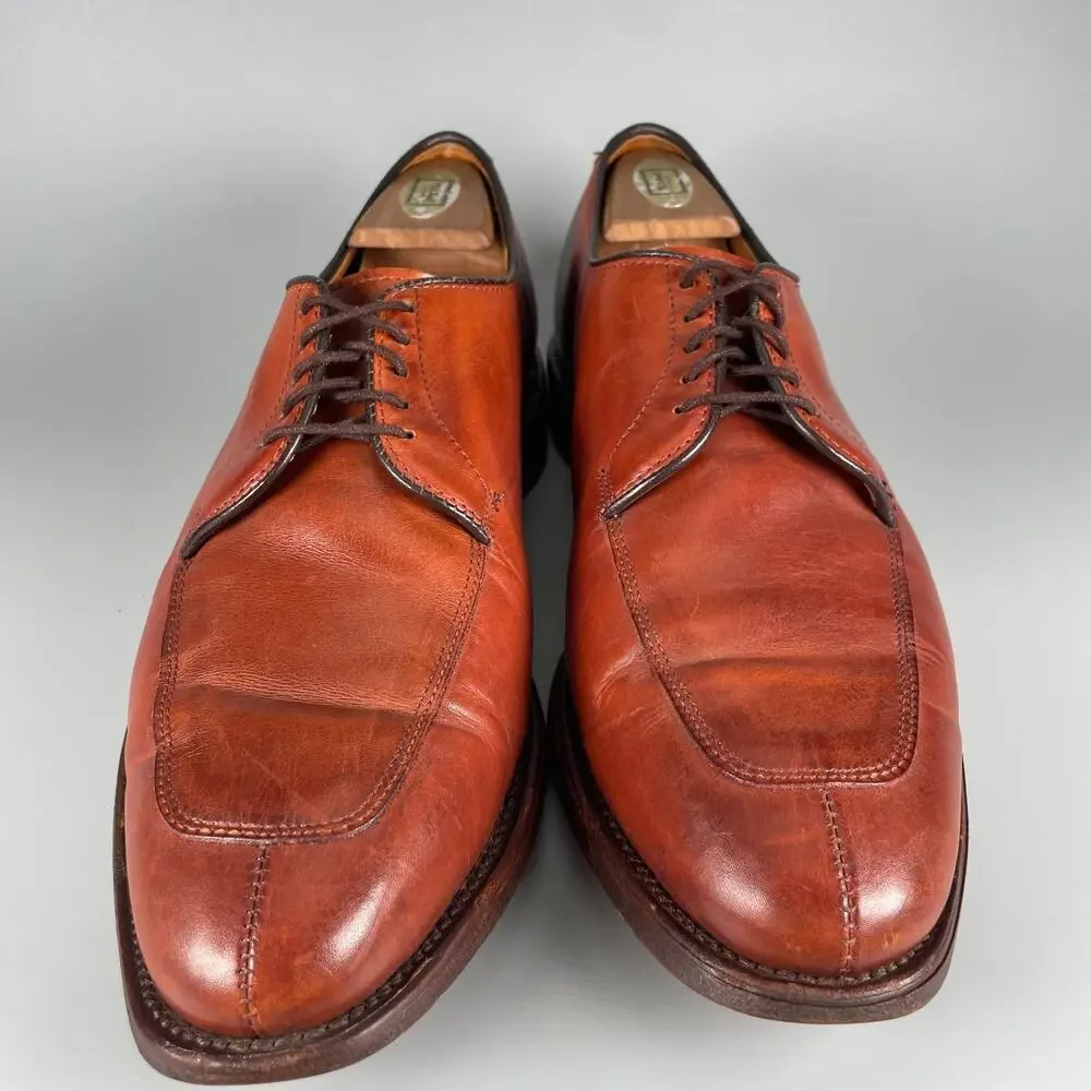 Allen Edmonds Delray Men's 9.5 D Chili Brown Leather Split Toe Dress Shoe Casual